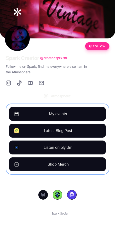 Spark Link profile mockup